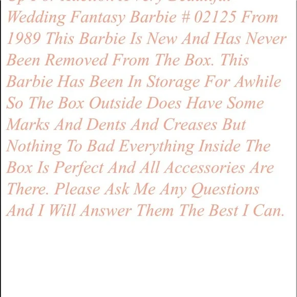 Vintage 1989 Mattel Wedding Fantasy Barbie NRFBNIB - Picture 11 of 11